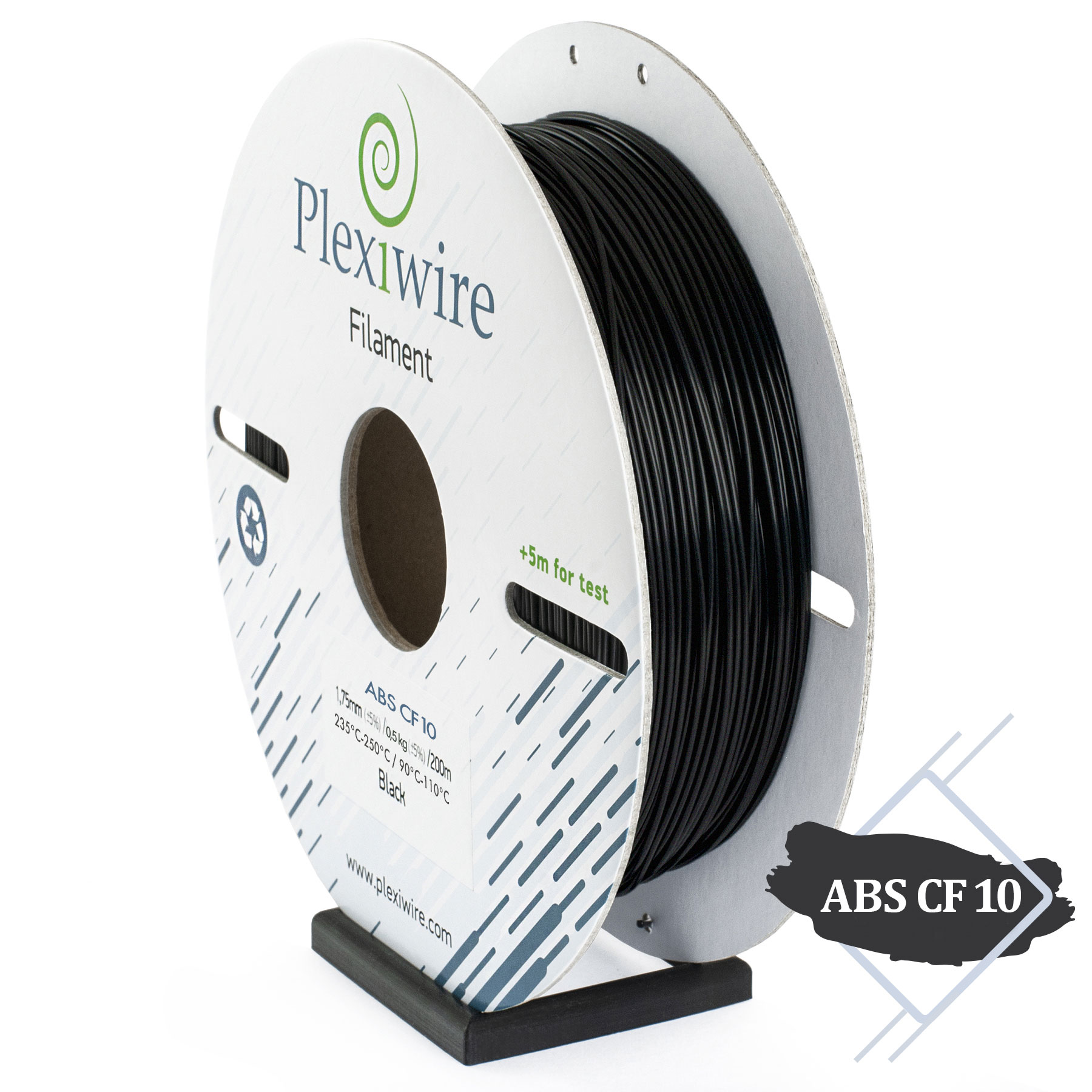 Plexiwire filament ABS CF10 - це стандартний ABS із додаванням 10% карбону